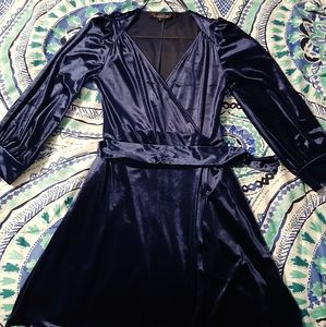 Blue Velvet V-Neck dress